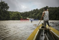 Colombia: Embera Dobida indigenous daily life at the jungle in Choco department