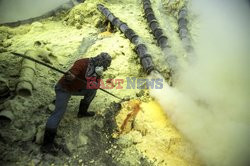 The sulfur mine near the Kawah Ijen volcano
