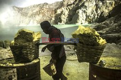 The sulfur mine near the Kawah Ijen volcano