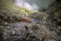 The sulfur mine near the Kawah Ijen volcano