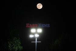 Full Flower Moon rises over the sky