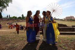 First chariot race in the Roman Circus of Merida