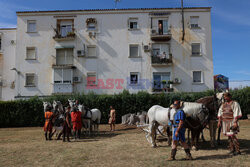 First chariot race in the Roman Circus of Merida