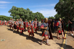 First chariot race in the Roman Circus of Merida