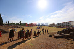 First chariot race in the Roman Circus of Merida