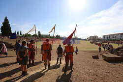 First chariot race in the Roman Circus of Merida